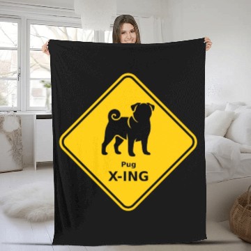 Discover Sign "Pug X-ING" Fleece Blankets