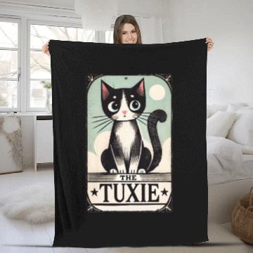 Discover Tuxedo Cats Tarot Card Fleece Blankets