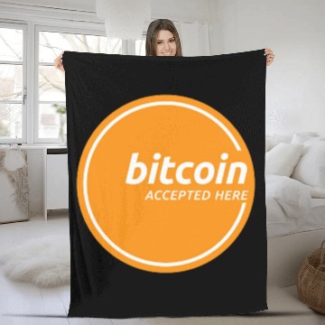 Discover Bitcoin Accepted Here Promo Fleece Blankets