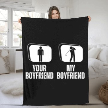 Discover Golfing Your Boyfriend My Boyfriend Funny Fleece Blankets