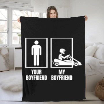 Discover Go Karting Your Boyfriend My Boyfriend Funny Fleece Blankets