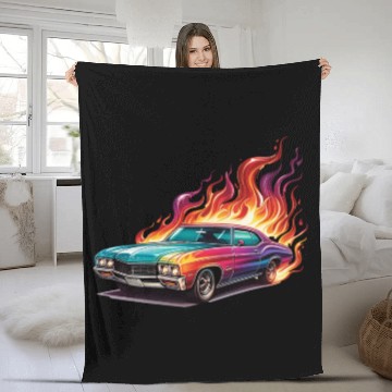Discover Retro American Racing Muscle Car Fleece Blankets