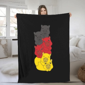 Discover German Flag Capybara German Germany Fleece Blankets