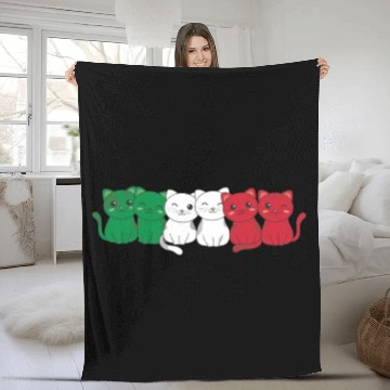 Discover Italian Flag Cat Italian Italy Fleece Blankets