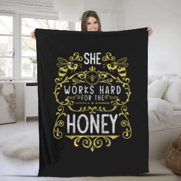 Discover Bee Nature Flower Meadow Beekeeper Fleece Blankets