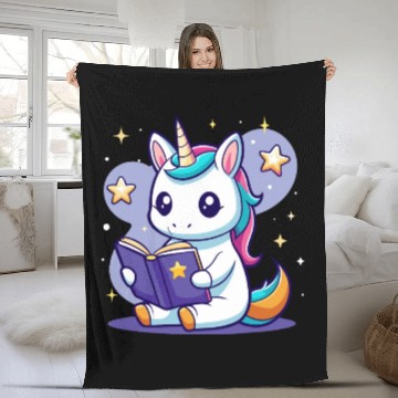 Discover Magic Unicorn Reading Fleece Blankets