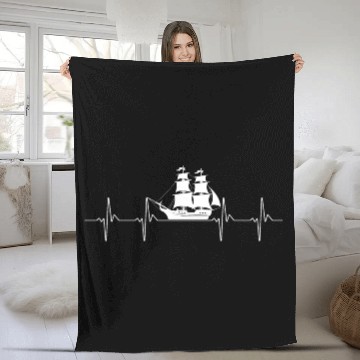Discover pirate boat heartbeat Fleece Blankets