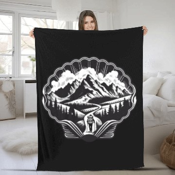 Discover Pilgrim motif for the Way of St. James Fleece Blankets