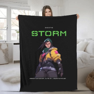 Discover She is the storm girl gamer Fleece Blankets