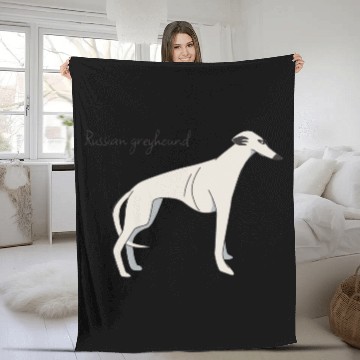 Discover Russian greyhound Fleece Blankets
