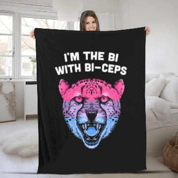Discover Im the Bi with Biceps Bisexual LGBTQ Bi Pride LGBT Fleece Blankets