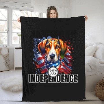 Discover Virginia's Official State Dog: American Foxhound Fleece Blankets