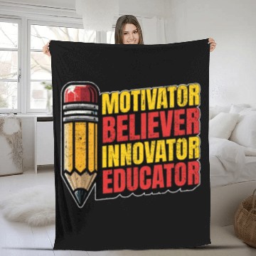 Discover Literature Teacher Motivator Believer Bookworm Fleece Blankets