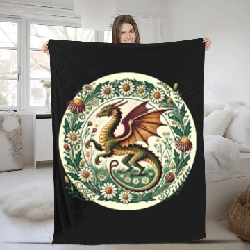 Discover Daisy Flower Dragon Fleece Blankets