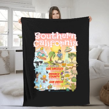 Discover Southern California Paradise Fleece Blankets