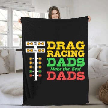 Discover Fathers Day Racing Car Lover Drag Racing Dad Fleece Blankets