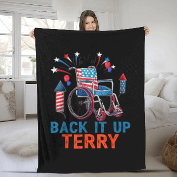 Discover Back Terry Fireworks 4th July Fleece Blankets
