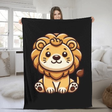 Discover Lion Cute Animals For Kids Lion King Fleece Blankets