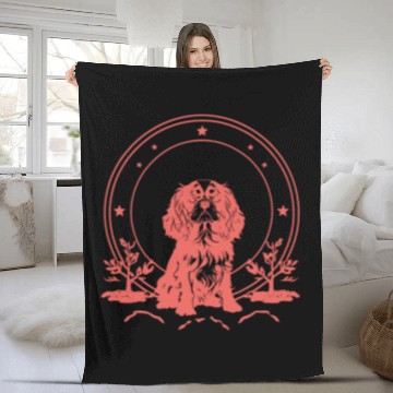 Discover Cavalier King Charles Spaniel Celestial Tarot Card Fleece Blankets