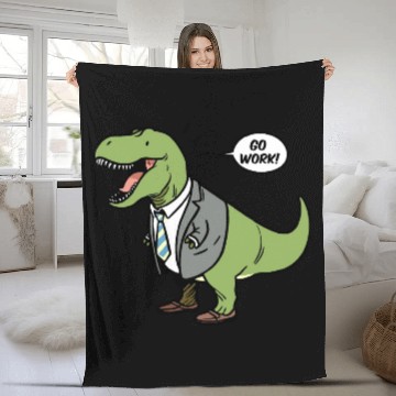 Discover T Rex Dinosaur Go Work! Fleece Blankets