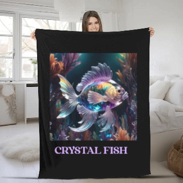 Discover Colorful Crystal Glass Fantasy Fish Fleece Blankets
