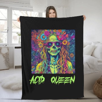 Discover Zombie Acid Queen of the Apocalypse Fleece Blankets