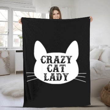 Discover Crazy Cat Lady Fleece Blankets - Funny Cats Lovers Kitten