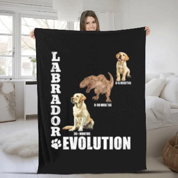 Discover Labrador Lover LABRADOR EVOLUTION Funny Labrador Fleece Blankets