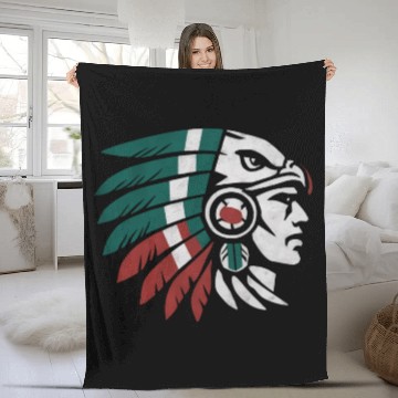 Discover Aztec Warrior Indigenous Mexican Aztec Jaguar Fleece Blankets