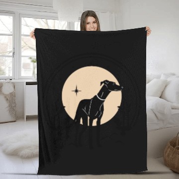 Discover Greyhound Tarot Card Greyhound Celestial Dog Fleece Blankets