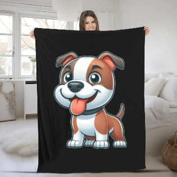 Discover Cute dog pitbull American Staffordshire Terrier Fleece Blankets