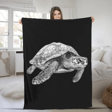Discover Serene Sea Turtle Fleece Blankets