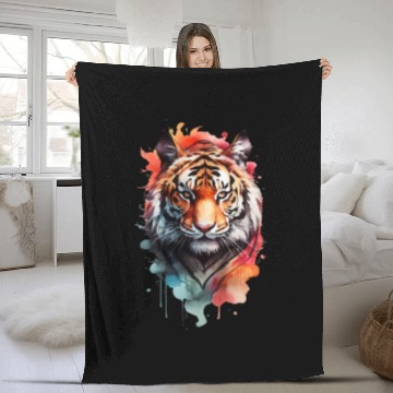 Discover Wild Whisper Tiger Fleece Blankets