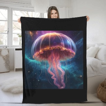 Discover Cosmic Jellyfish Dance Fleece Blankets