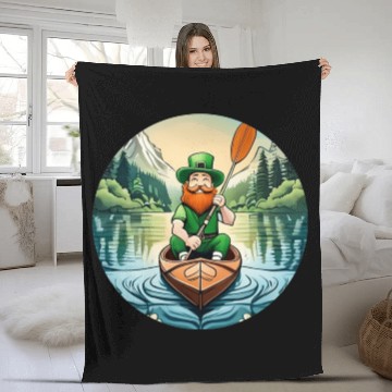 Discover St. Patrick's Day Shamrock St Paddy's Day Kayak Fleece Blankets