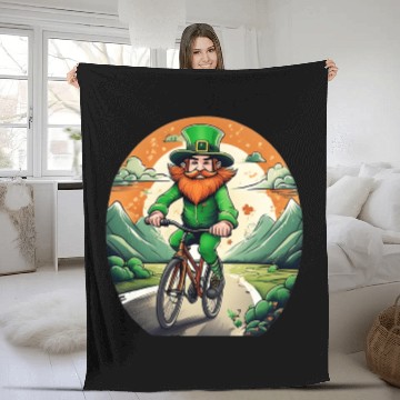 Discover St. Patrick's Day Shamrock St Paddy's Day Cycling Fleece Blankets