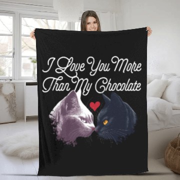Discover Love You More Than My Chocolate Funny Valentines D Fleece Blankets