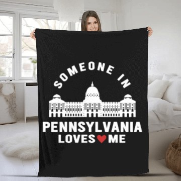 Discover Someone In Pennsylvania Loves Me Fleece Blankets