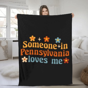 Discover Someone In Pennsylvania Loves Me Fleece Blankets