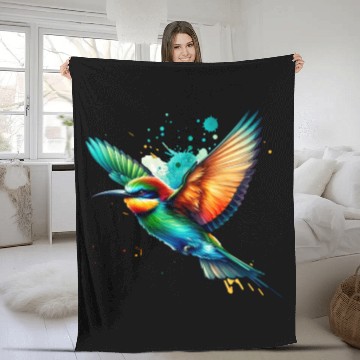 Discover Bee-eater in Flight Fleece Blankets