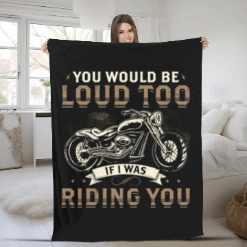 Discover Cheeky Motorcycle Fleece Blankets