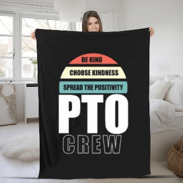 Discover PTO Crew School Volunteer Parent Teacher Fleece Blankets