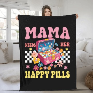 Discover Mother's Day Mama Needs Her Happy Pills Fleece Blankets