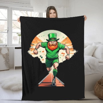 Discover St. Patrick's Day Shamrock St Paddy's Day Running Fleece Blankets
