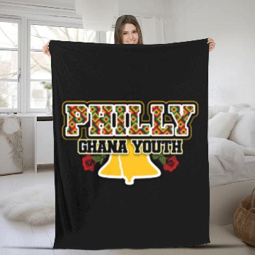 Discover Philly Ghana Youth Bell Rose Fleece Blankets