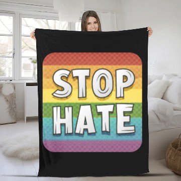 Discover LGBTQ Stop Hate Fleece Blankets