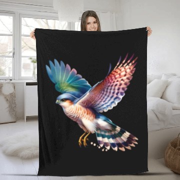 Discover Collared Sparrowhawk in Flight Fleece Blankets