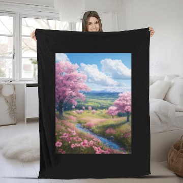 Discover Cherry Blossom Fleece Blankets