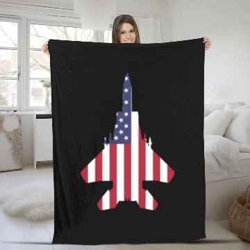 Discover Patriotic American F-15 Fleece Blankets