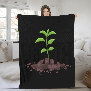 Discover Growth Typography Design Fleece Blankets